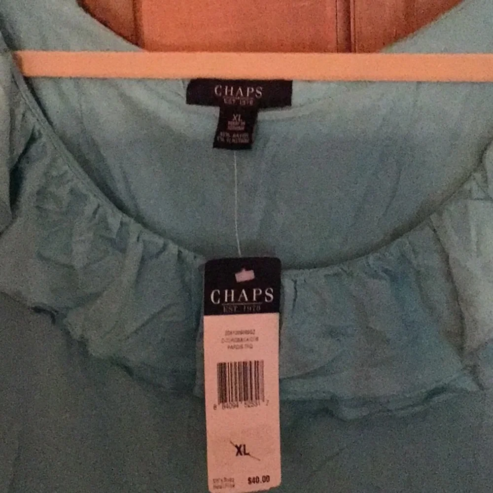 Chaps Ruffled Tank Top, NWT - Picture 3 of 4